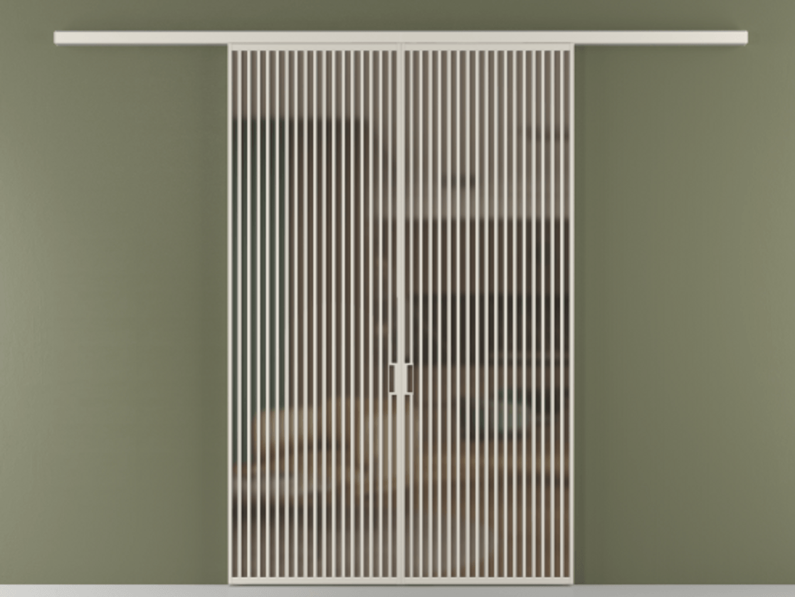 Перегородка Formato вдоль стены 2 створки АЛПР 040.06 Алюминий облачно-серый Сатинированное бронзовое стекло, триплекс Цена 22940 Br | Volhovec