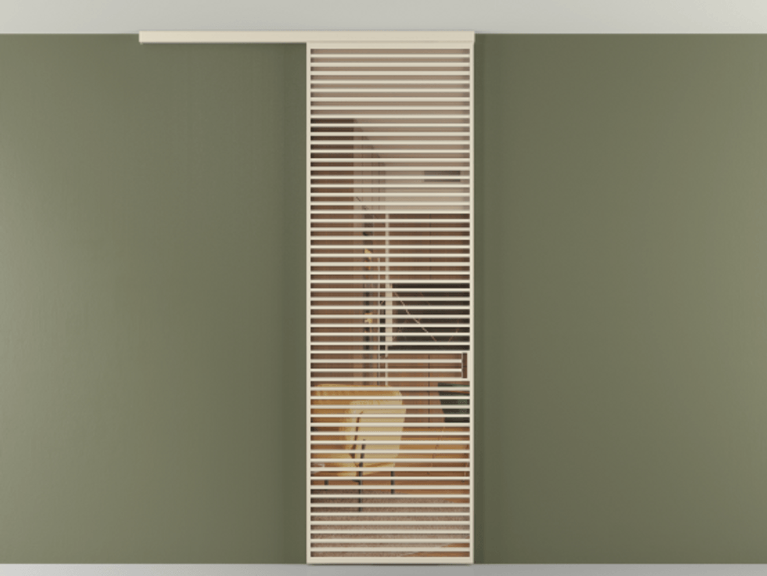 Перегородка Formato вдоль стены на потолок одностворчатая АЛПР 040.07 Алюминий бежево-серый Прозрачное оранжевое стекло, триплекс Цена 10900 Br | Volhovec