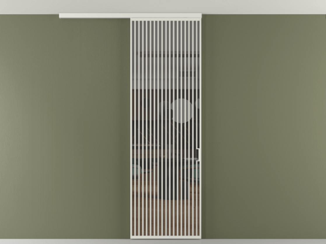 Перегородка Formato вдоль стены на потолок 1 створка АЛПР 040.06 Алюминий серый Прозрачное серое стекло, триплекс Цена 9500 Br | Volhovec