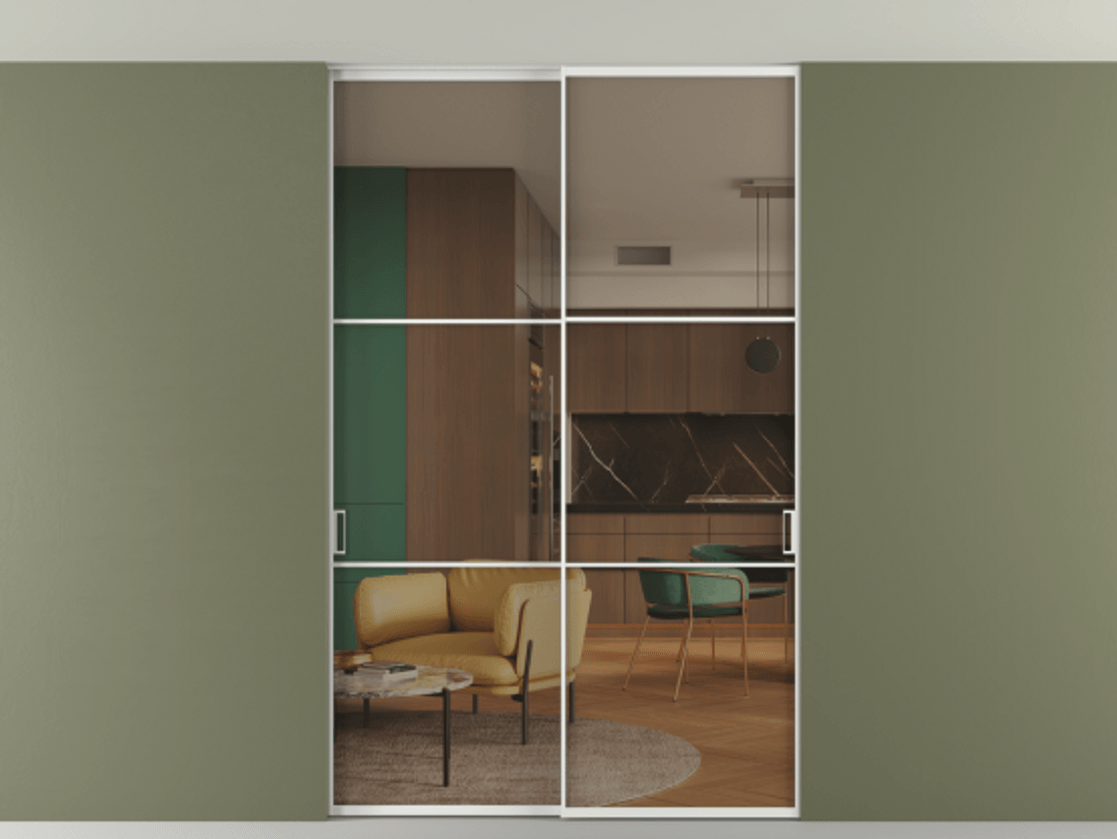 Перегородка Формато внутри проёма скрытое крепление в потолок 2 створки АЛПР 040.03 Алюминий белоснежный Прозрачное бронзовое стекло, триплекс. Цена 13710 Br 1. Полотно 2 шт. (800/2100 мм)
2. Комплект установки раздвижной системы
3. Базовый комплект фурнитуры
4. Ручка Рондо. Фабрика дверей Волховец 8 (800) 551 43 19 Перегородка Формато внутри проёма скрытое крепление в потолок 2 створки АЛПР 040.03 Алюминий белоснежный Прозрачное бронзовое стекло, триплекс Цена 13710 Br | Volhovec