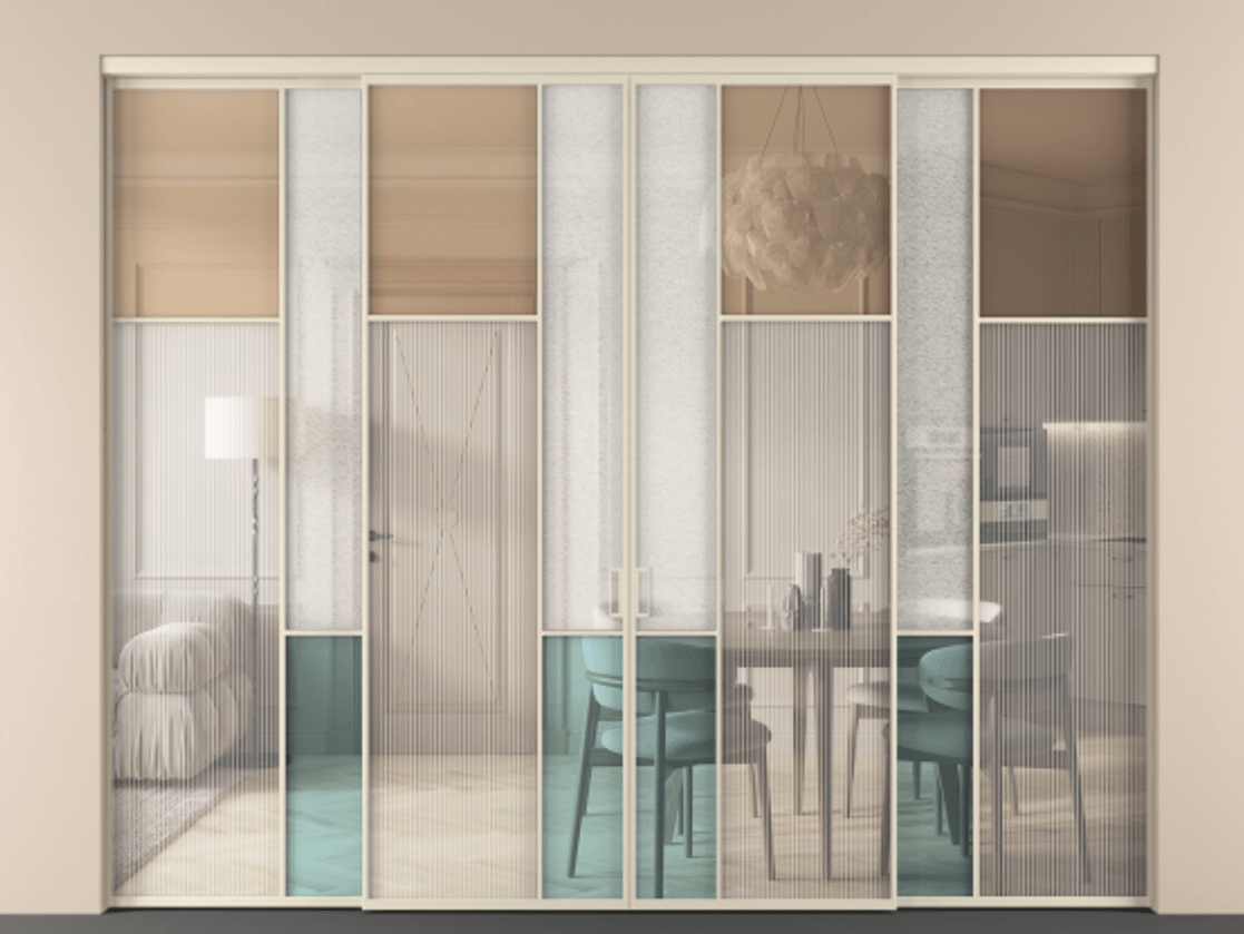 Перегородка Mosaic внутри проёма 4 створки АЛПР 041.11 Алюминий бежево-серый Комбинация стекол Группы 1 и Группы 3. Цена 25900 Br . Фабрика дверей Волховец 8 (800) 551 43 19 Перегородка Mosaic внутри проёма 4 створки АЛПР 041.11 Алюминий бежево-серый Комбинация стекол Группы 1 и Группы 3 Цена 25900 Br | Volhovec