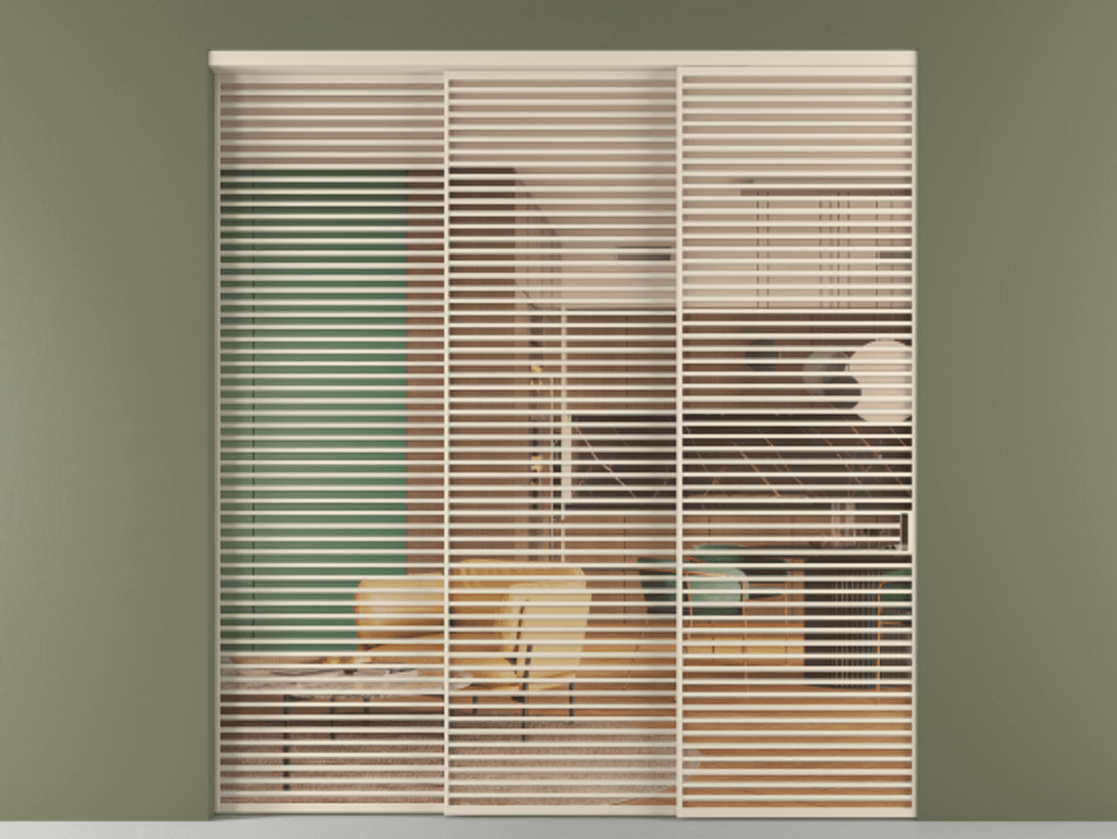 Межкомнатная дверь New Перегородка Formato внутри проёма телескопик синхро 2 АЛПР 040.07 Алюминий бежево-серый Прозрачное оранжевое стекло, триплекс, 6мм Цена 33200  | Volhovec