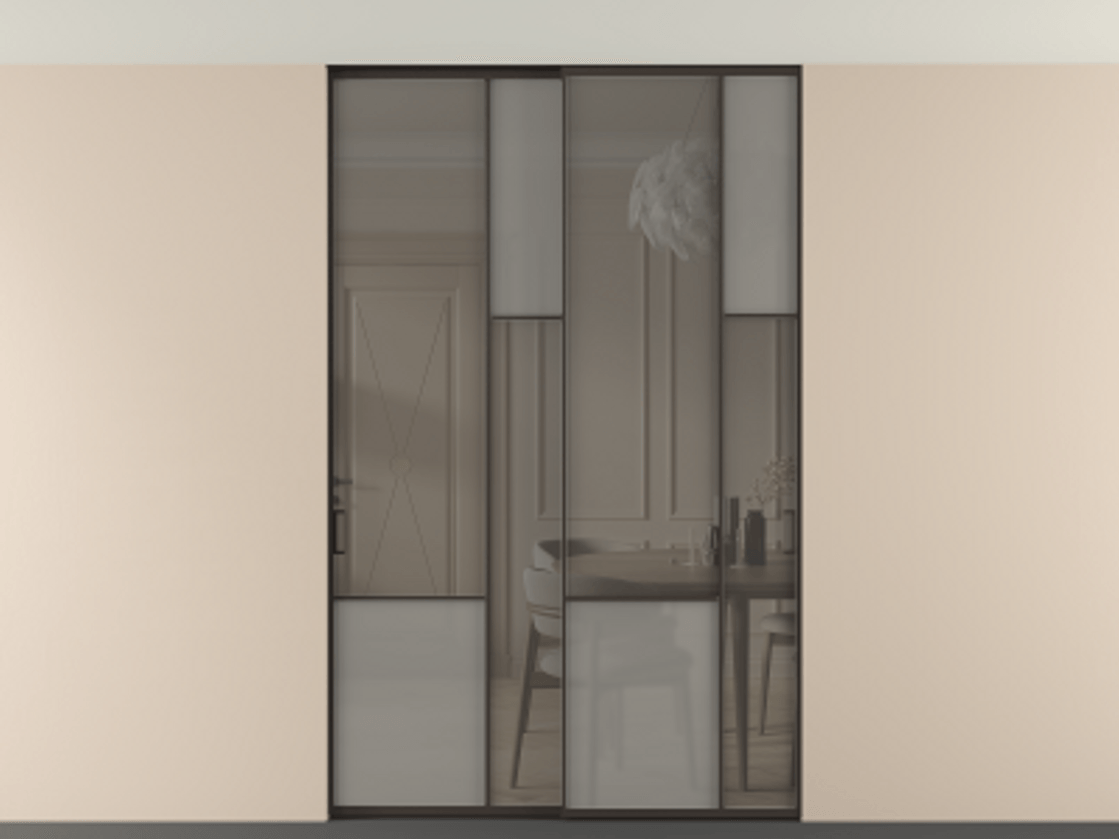 Перегородка Мозаик внутри проёма скрытое крепление в потолок 2 створки АЛПР 041.12 Алюминий антрацит Сатинированное серое стекло, триплекс, 6 мм + Прозрачное серое стекло, триплекс. Цена 17350 Br . Фабрика дверей Волховец 8 (800) 551 43 19 Перегородка Мозаик внутри проёма скрытое крепление в потолок 2 створки АЛПР 041.12 Алюминий антрацит Сатинированное серое стекло, триплекс, 6 мм + Прозрачное серое стекло, триплекс Цена 17350 Br | Volhovec