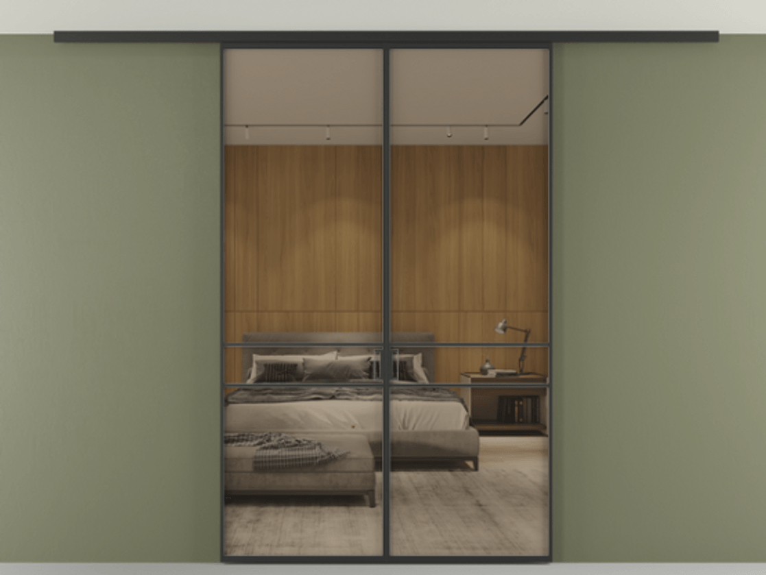 Перегородка Formato вдоль стены на потолок двустворчатая #VENDORCODE# #FURNISH# #GLASS# Цена #PRICE#  | Volhovec