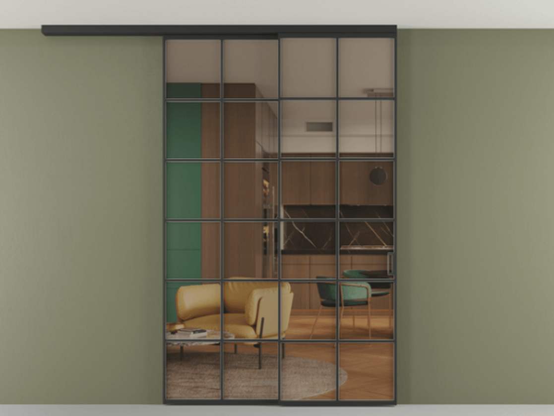 Перегородка Formato вдоль стены на потолок телескопик синхро 2 #VENDORCODE# #FURNISH# #GLASS# Цена #PRICE#  | Volhovec