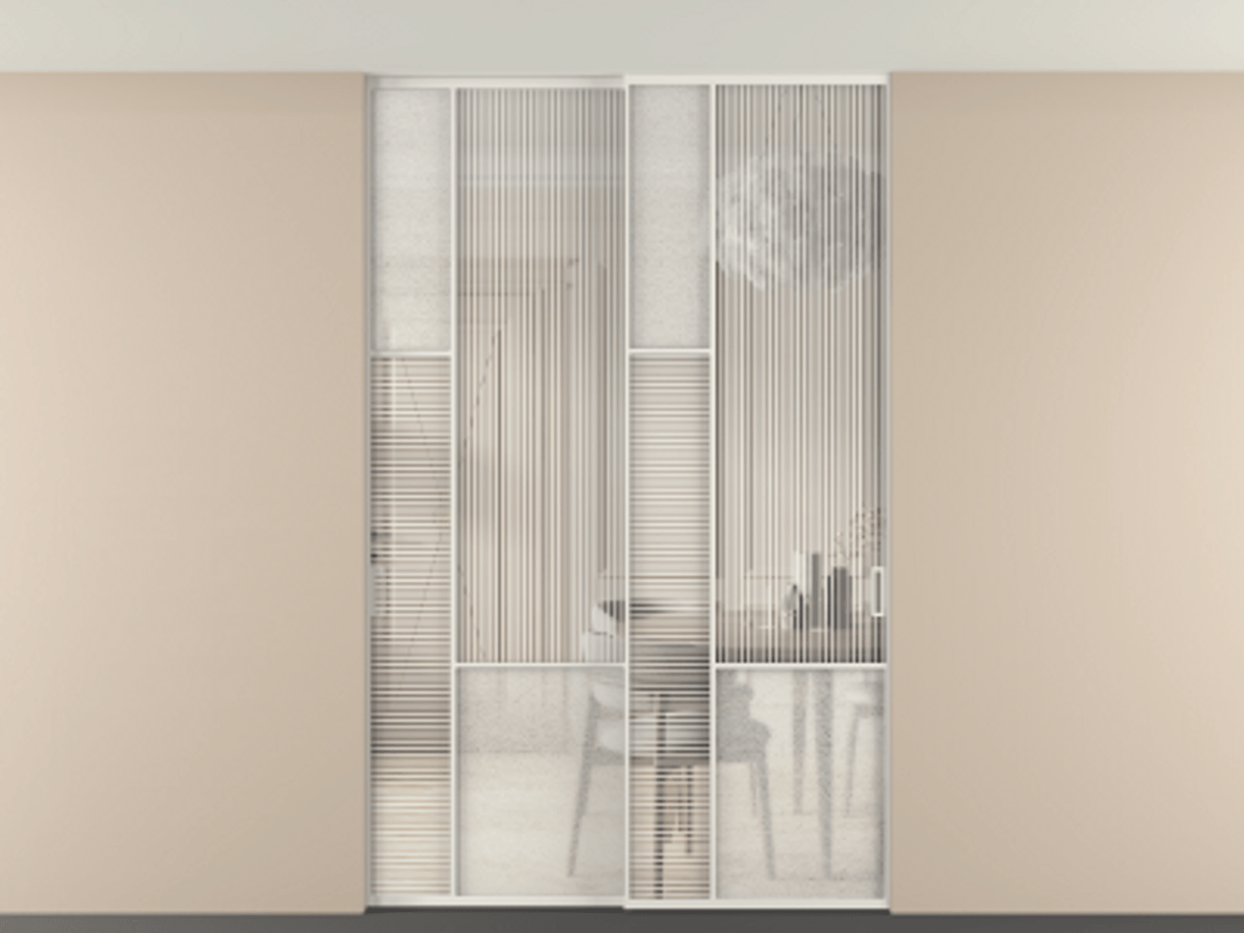 Перегородка Mosaic внутри проема двустворчатая в потолок #VENDORCODE# #FURNISH# #GLASS# Цена #PRICE# #CURRENCY# | Volhovec