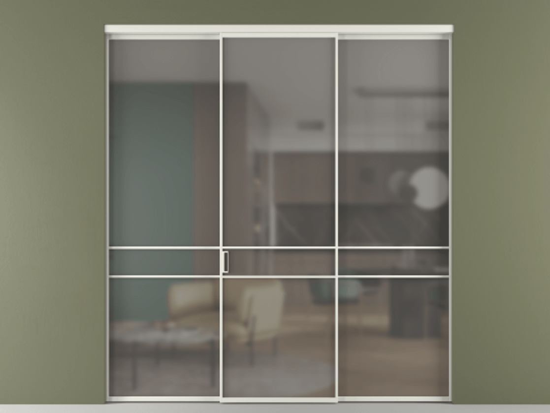 Перегородка Formato внутри проёма 3 створки АЛПР 040.02 Алюминий серый Сатинированное серое стекло, триплекс. Цена 12690 Br 1. Полотно 3 шт. (800/2100 мм)
2. Комплект установки раздвижной системы
3. Базовый комплект фурнитуры
4.Ручка RONDO. Фабрика дверей Волховец 8 (800) 551 43 19 Перегородка Formato внутри проёма 3 створки АЛПР 040.02 Алюминий серый Сатинированное серое стекло, триплекс Цена 12690 Br | Volhovec