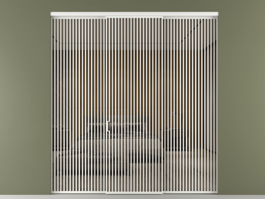 Перегородка Formato внутри проёма 3 створки АЛПР 040.06 Алюминий белоснежный Рефлективное бронзовое стекло "Stopsol", калёное Цена 32700 Br | Volhovec