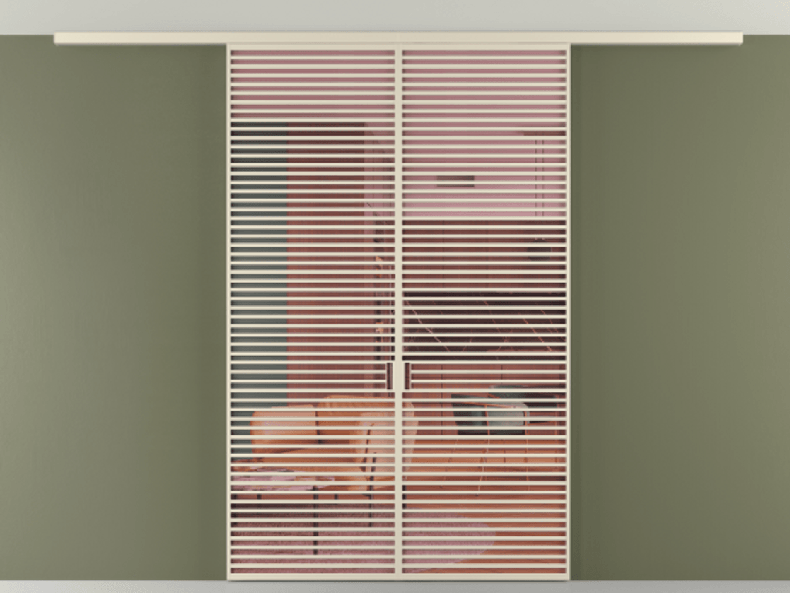 Перегородка Formato вдоль стены на потолок 2 створки АЛПР 040.07 Алюминий бежево-серый Прозрачное розовое стекло, триплекс Цена 23700 Br | Volhovec