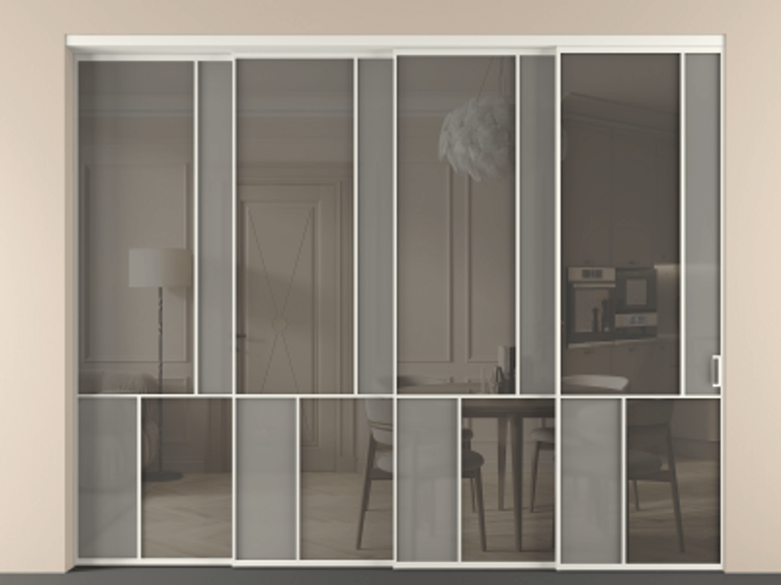 Перегородка Mosaic внутри проема телескопик синхро-4 #VENDORCODE# #FURNISH# #GLASS# Цена #PRICE# #CURRENCY# | Volhovec