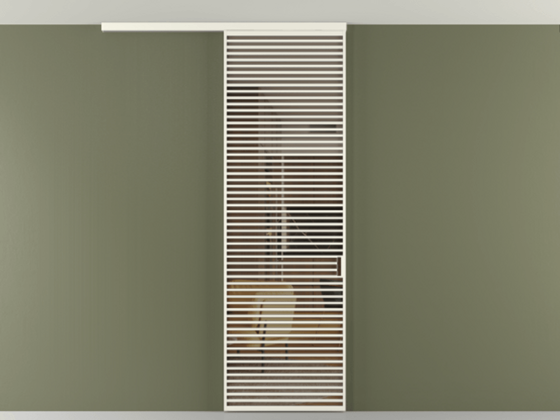 Перегородка Формато вдоль стены на потолок 1 створка АЛПР 040.07 Алюминий жемчужный Прозрачное бронзовое стекло, триплекс Цена 10011 Br | Volhovec