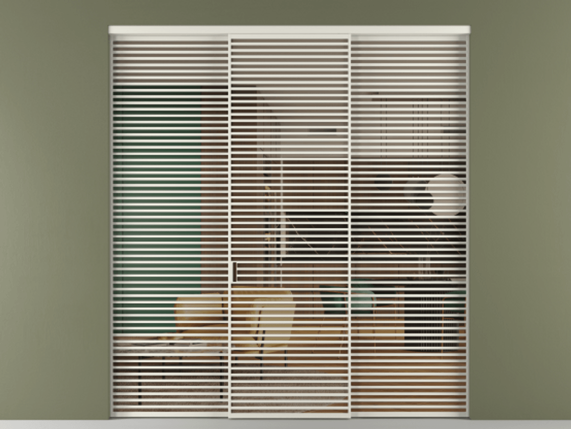 Перегородка Formato внутри проёма 3 створки АЛПР 040.07 Алюминий Белый Прозрачное бронзовое стекло, триплекс Цена 24730 Br | Volhovec