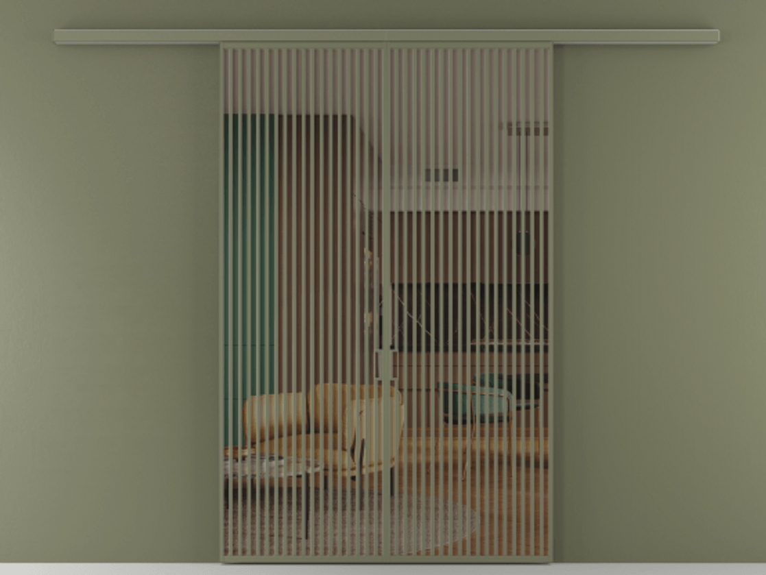 Перегородка Formato вдоль стены 2 створки АЛПР 040.06 Алюминий оливковый тёмный Прозрачное бронзовое стекло, триплекс Цена 22940 Br | Volhovec