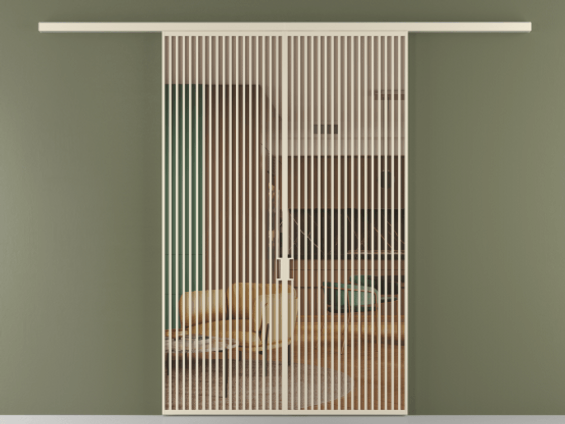 Перегородка Formato вдоль стены 2 створки АЛПР 040.06 Алюминий бежево-серый Прозрачное оранжевое стекло, триплекс Цена 22900 Br | Volhovec