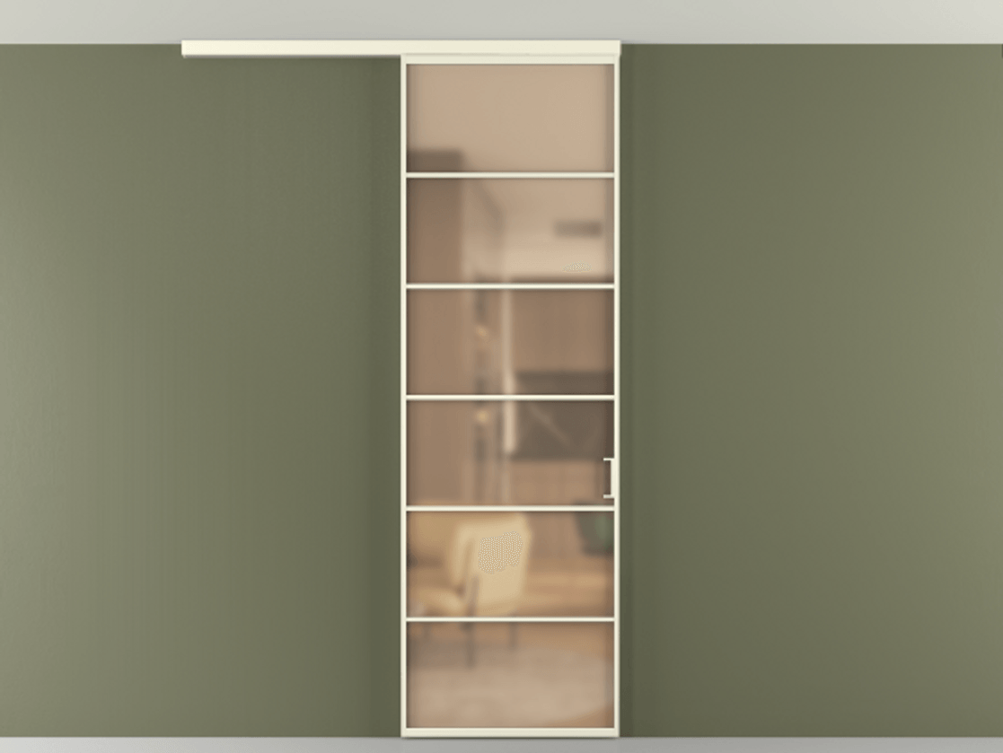 Перегородка Formato вдоль стены на потолок 1 створка АЛПР 040.04 Алюминий молочно-белый Сатинированное оранжевое стекло, триплекс Цена 5800 Br | Volhovec