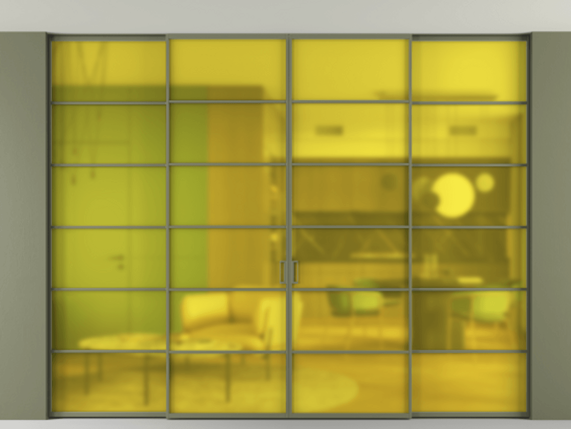 Перегородка Formato внутри проёма скрытое крепление в потолок 4 створки АЛПР 040.04 Алюминий оливковый тёмный Сатинированное жёлтое стекло, триплекс. Цена 24900 Br 1. Полотно 4 шт. (800/2100 мм)
2. Комплект установки раздвижной системы
3. Базовый комплект фурнитуры
4.Ручка RONDO. Фабрика дверей Волховец 8 (800) 551 43 19 Перегородка Formato внутри проёма скрытое крепление в потолок 4 створки АЛПР 040.04 Алюминий оливковый тёмный Сатинированное жёлтое стекло, триплекс Цена 24900 Br | Volhovec