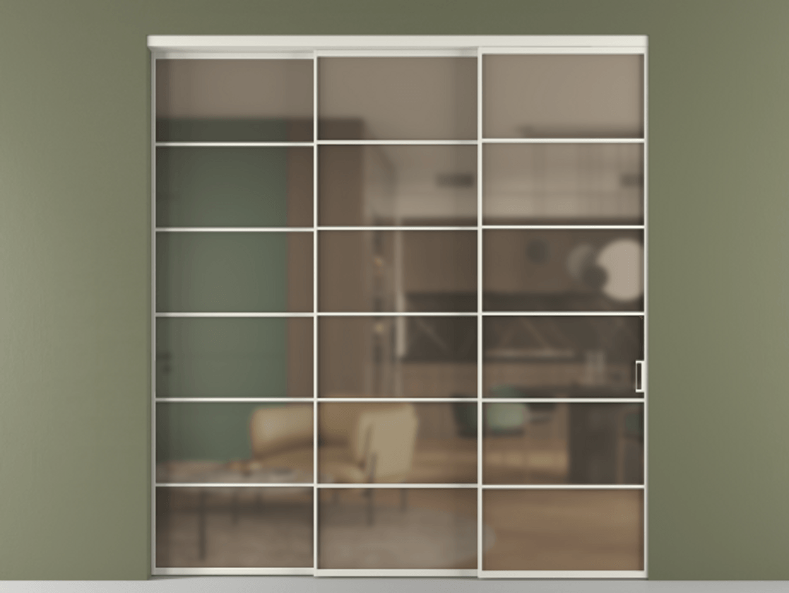 Перегородка Formato внутри проёма телескопик синхро 2 АЛПР 040.04 Алюминий Белый Сатинированное бронзовое стекло, триплекс. Скрытый короб БЕЛ Цена 18520 Br 1. Полотно 3 шт. (800/2100 мм)
2. Комплект установки раздвижной системы
3. Базовый комплект фурнитуры
4. Комплект фурнитуры телескопик синхро-2
5.Ручка RONDO
. Фабрика дверей Волховец 8 (800) 551 43 19 Перегородка Formato внутри проёма телескопик синхро 2 АЛПР 040.04 Алюминий Белый Сатинированное бронзовое стекло, триплекс Цена 18520 Br | Volhovec