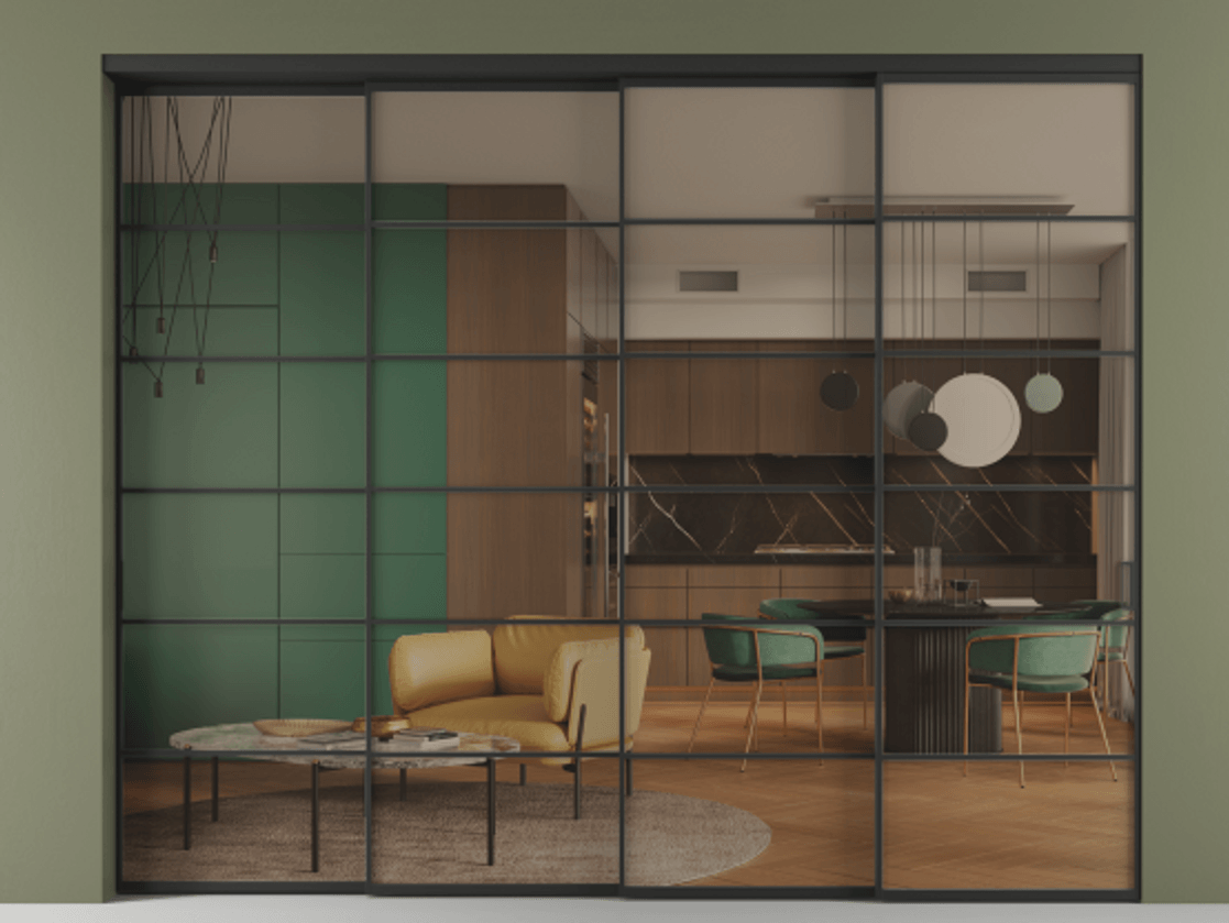 Перегородка Formato внутри проёма телескопик синхро-3 #VENDORCODE# #FURNISH# #GLASS# Цена #PRICE# #CURRENCY# | Volhovec