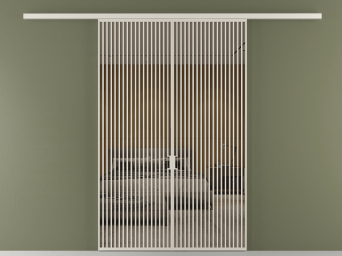 Перегородка Formato вдоль стены 2 створки АЛПР 040.06 Алюминий облачно-серый Рефлективное бронзовое стекло "Stopsol", калёное Цена 23790 Br | Volhovec