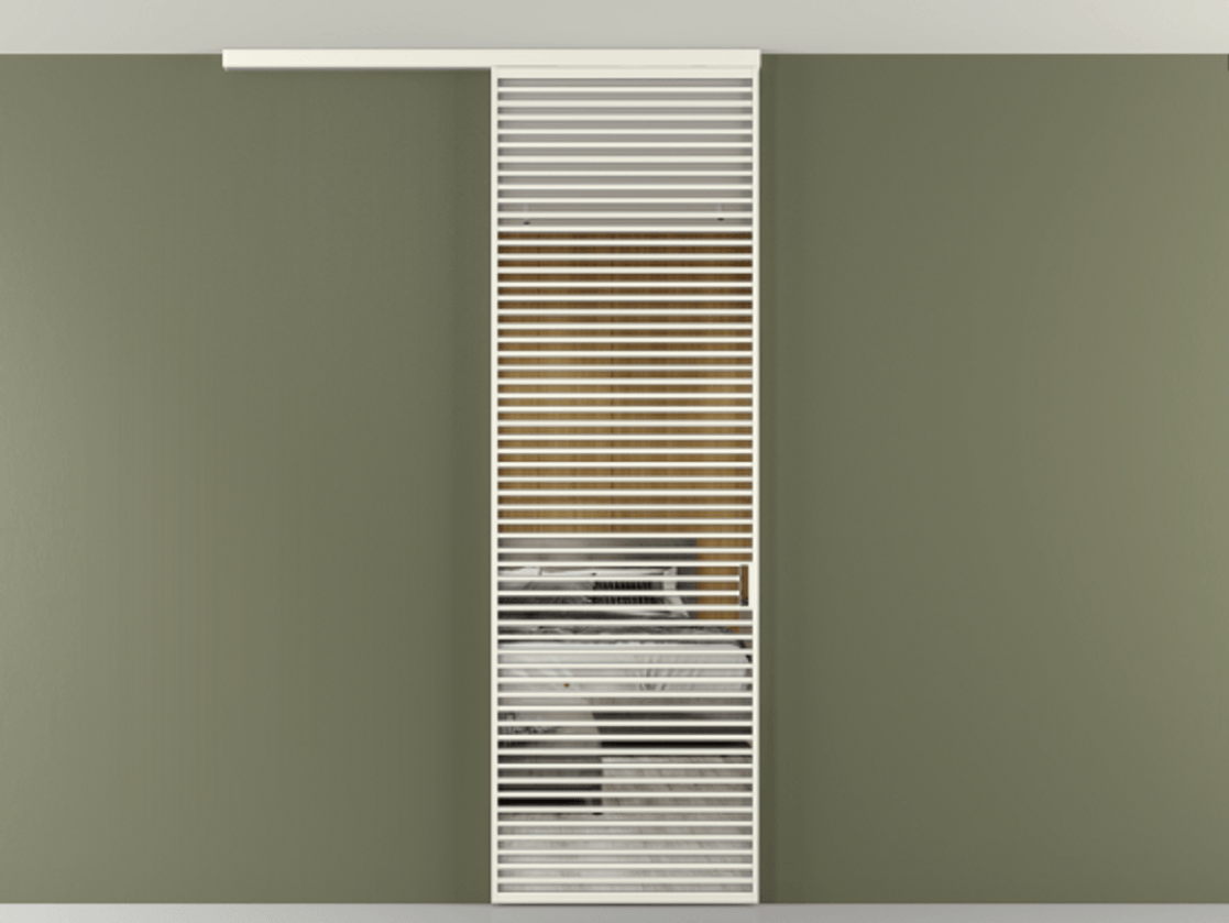 Перегородка Формато вдоль стены на потолок 1 створка АЛПР 040.07 Алюминий жемчужный Двустороннее зеркало, триплекс , триплекс 6 мм Цена 10011 Br | Volhovec