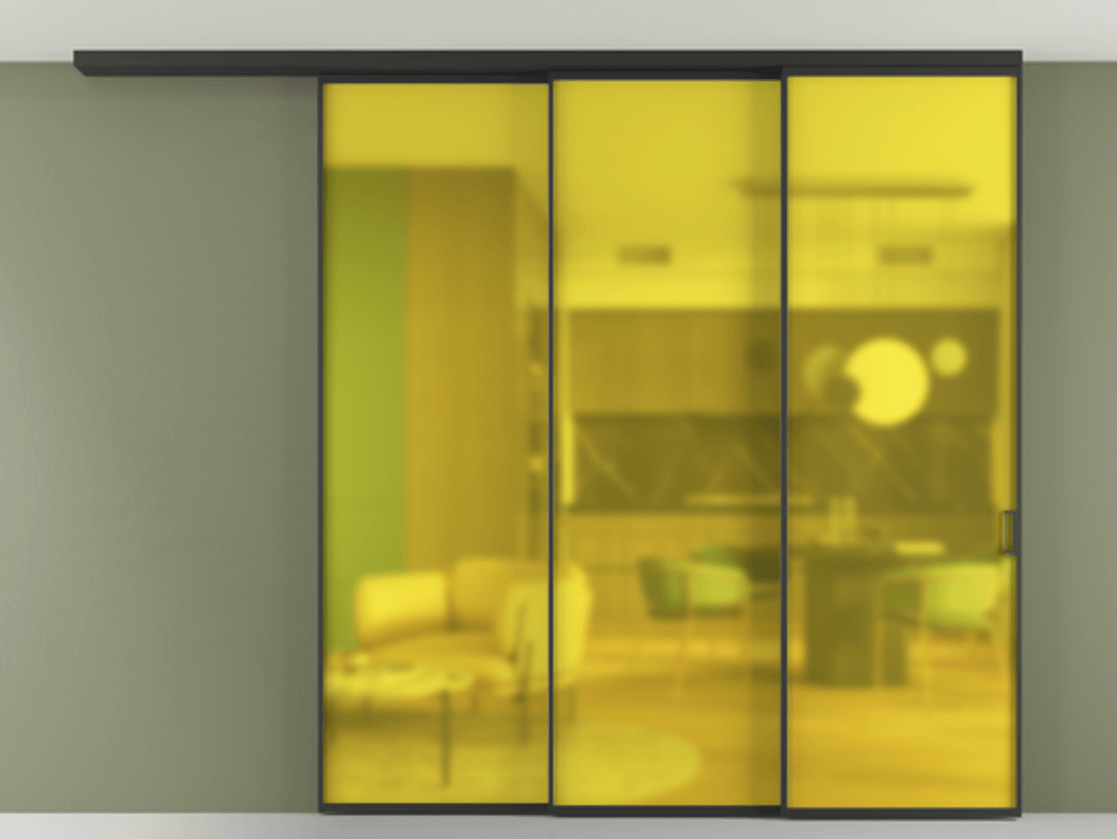 Перегородка Formato вдоль стены на потолок 3 створки с синхронным механизмом АЛПР 040.01 Алюминий Черный Сатинированное жёлтое стекло, триплекс. Скрытый короб ЧЕР Цена 19400 Br 1. Полотно 2 шт. (800/2100 мм)
2. Комплект установки раздвижной системы
3. Базовый комплект фурнитуры
4.Ручка RONDO
. Фабрика дверей Волховец 8 (800) 551 43 19 Перегородка Formato вдоль стены на потолок 3 створки с синхронным механизмом АЛПР 040.01 Алюминий Черный Сатинированное жёлтое стекло, триплекс Цена 19400 Br | Volhovec