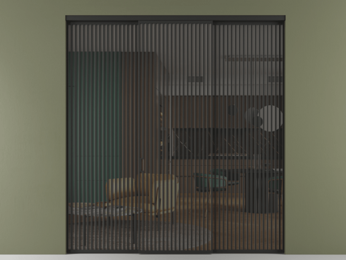 Перегородка Formato внутри проёма 3 створки АЛПР 040.06 Алюминий Черный Прозрачное серое стекло, триплекс. Скрытый короб ЧЕР Цена 30020 Br 1. Полотно 3 шт. (800/2100 мм)
2. Комплект установки раздвижной системы
3. Базовый комплект фурнитуры
4.Ручка RONDO. Фабрика дверей Волховец 8 (800) 551 43 19 Перегородка Formato внутри проёма 3 створки АЛПР 040.06 Алюминий Черный Прозрачное серое стекло, триплекс Цена 30020 Br | Volhovec