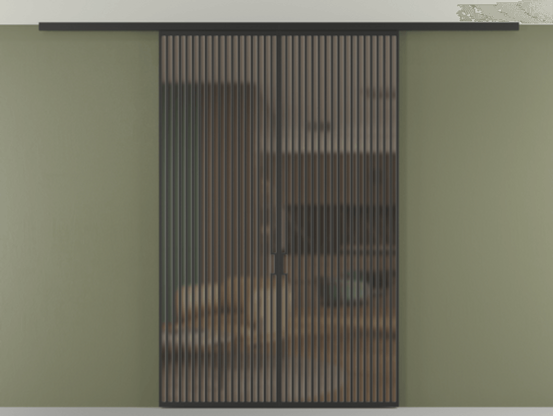 Перегородка Формато вдоль стены на потолок 2 створки АЛПР 040.06 Алюминий Черный Сатинированное бронзовое стекло, триплекс Цена 22680 Br | Volhovec