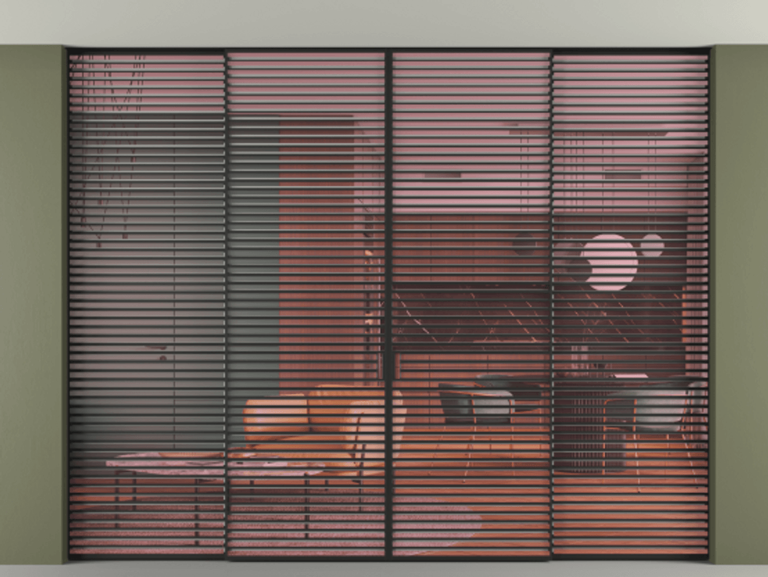 Перегородка Formato внутри проёма скрытое крепление в потолок 4 створки АЛПР 040.07 Алюминий Черный Прозрачное розовое стекло, триплекс. Скрытый короб ЧЕР Цена 41300 Br 1. Полотно 4 шт. (800/2100 мм)
2. Комплект установки раздвижной системы
3. Базовый комплект фурнитуры
4.Ручка RONDO. Фабрика дверей Волховец 8 (800) 551 43 19 Перегородка Formato внутри проёма скрытое крепление в потолок 4 створки АЛПР 040.07 Алюминий Черный Прозрачное розовое стекло, триплекс Цена 41300 Br | Volhovec