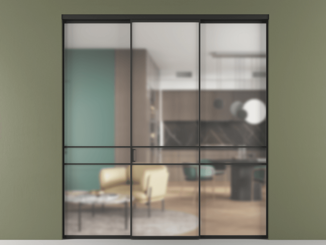 Перегородка Formato внутри проема трёхстворчатая #VENDORCODE# #FURNISH# #GLASS# Цена #PRICE# #CURRENCY# | Volhovec
