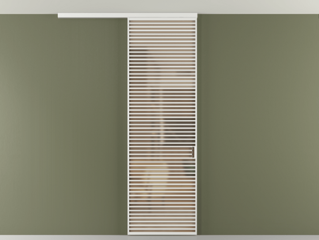 Перегородка Формато вдоль стены на потолок 1 створка АЛПР 040.07 Алюминий белоснежный Сатинированное оранжевое стекло, триплекс Цена 9500 Br | Volhovec