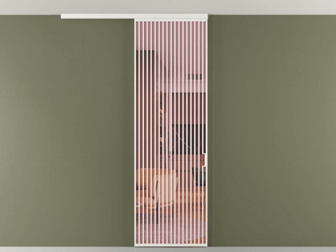 Перегородка Формато вдоль стены на потолок 1 створка АЛПР 040.06 Алюминий светло-серый Прозрачное розовое стекло, триплекс Цена 9500 Br | Volhovec