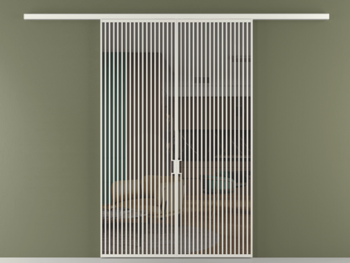 Перегородка Формато вдоль стены 2 створки АЛПР 040.06 Алюминий серый Прозрачное серое стекло, триплекс Цена 18310 Br | Volhovec