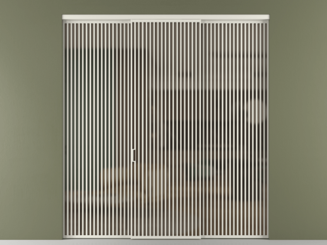 Перегородка Формато внутри проёма 3 створки АЛПР 040.06 Алюминий Белый Сатинированное бронзовое стекло, триплекс Цена 23410 Br | Volhovec