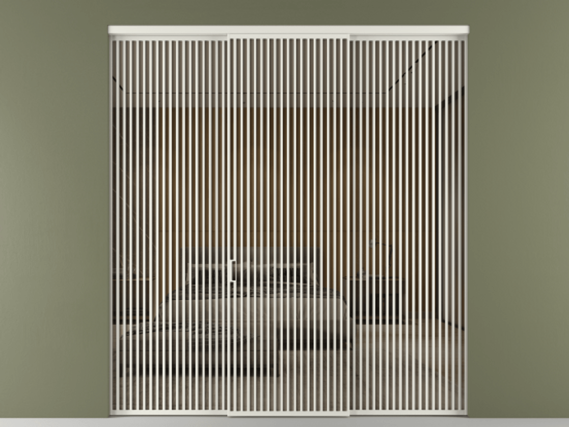 Перегородка Formato внутри проёма 3 створки АЛПР 040.06 Алюминий серый Рефлективное бронзовое стекло "Stopsol", калёное Цена 32700 Br | Volhovec