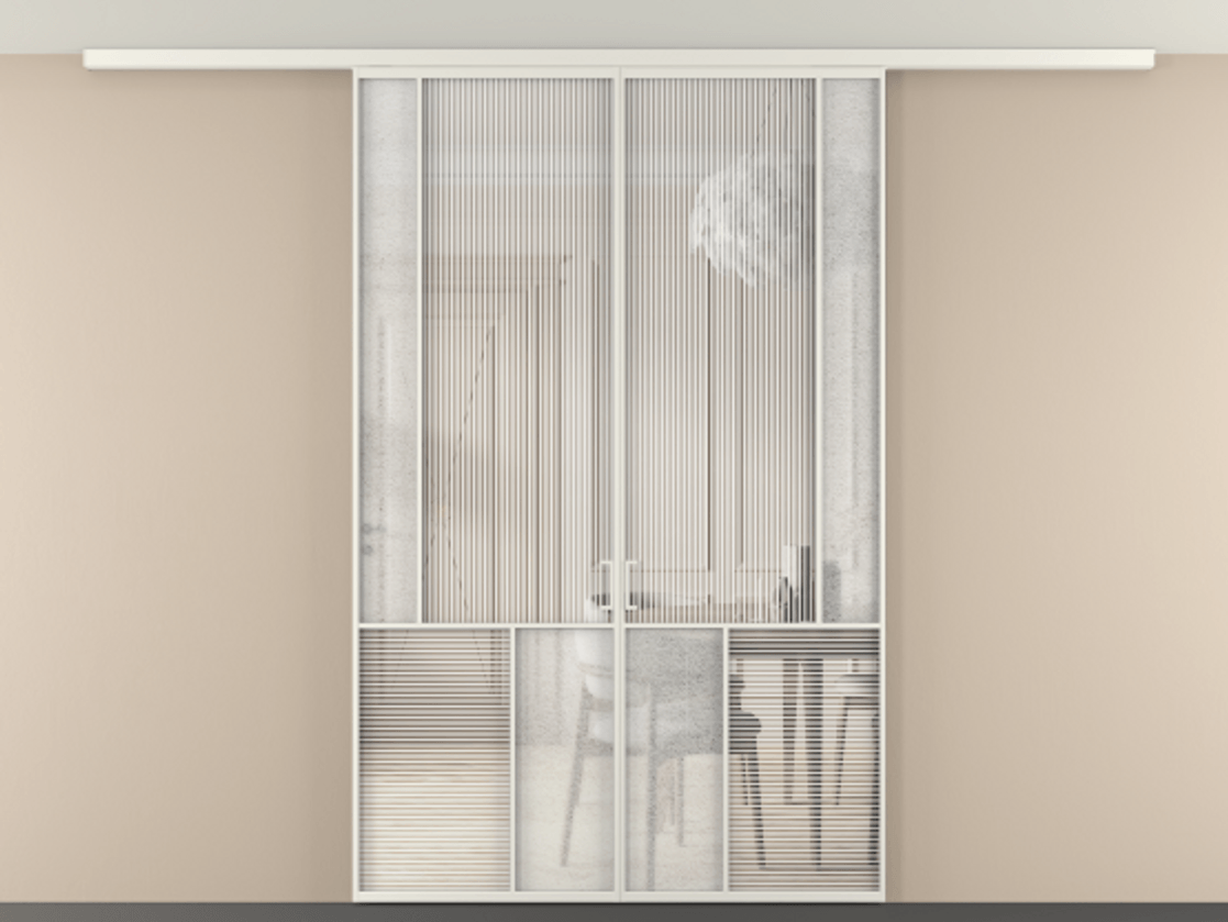 Перегородка Mosaic вдоль стены на потолок двустворчатая #VENDORCODE# #FURNISH# #GLASS# Цена #PRICE# #CURRENCY# | Volhovec