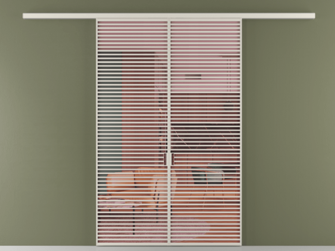 Перегородка Formato вдоль стены 2 створки АЛПР 040.07 Алюминий облачно-серый Прозрачное розовое стекло, триплекс Цена 18300 Br | Volhovec