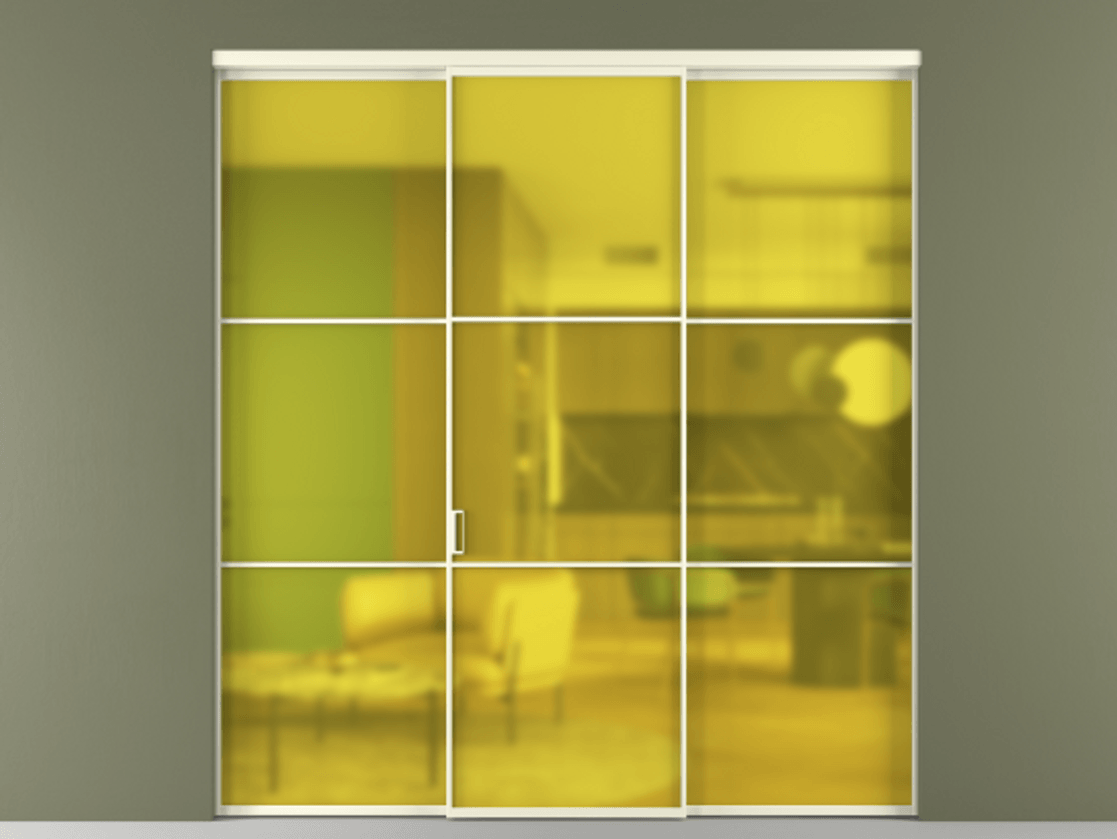 Перегородка Формато внутри проёма 3 створки АЛПР 040.03 Алюминий молочно-белый Сатинированное жёлтое стекло, триплекс. Цена 12700 Br 1. Полотно 3 шт. (800/2100 мм)
2. Комплект установки раздвижной системы
3. Базовый комплект фурнитуры
4.Ручка Рондо. Фабрика дверей Волховец 8 (800) 551 43 19 Перегородка Формато внутри проёма 3 створки АЛПР 040.03 Алюминий молочно-белый Сатинированное жёлтое стекло, триплекс Цена 12700 Br | Volhovec