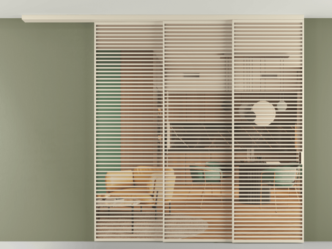 Перегородка Formato вдоль стены на потолок телескопик синхро 3 АЛПР 040.07 Алюминий бежево-серый Прозрачное оранжевое стекло, триплекс Цена 37400 Br | Volhovec