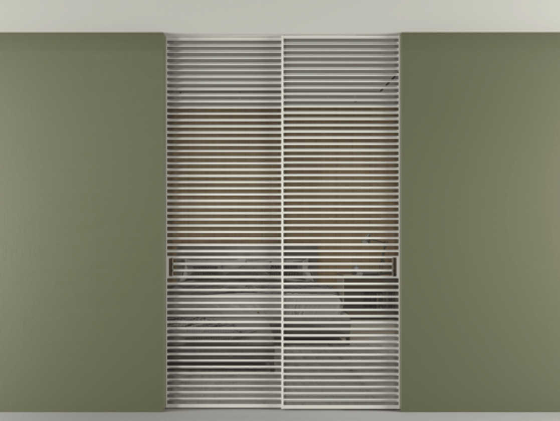 Перегородка Formato внутри проёма скрытое крепление в потолок 2 створки АЛПР 040.07 Алюминий Белый Рефлективное серое стекло "Stopsol", калёное. Скрытый короб БЕЛ Цена 26890 Br 1. Полотно 2 шт. (800/2100 мм)
2. Комплект установки раздвижной системы
3. Базовый комплект фурнитуры
4. Ручка RONDO. Фабрика дверей Волховец 8 (800) 551 43 19 Перегородка Formato внутри проёма скрытое крепление в потолок 2 створки АЛПР 040.07 Алюминий Белый Рефлективное серое стекло "Stopsol", калёное Цена 26890 Br | Volhovec