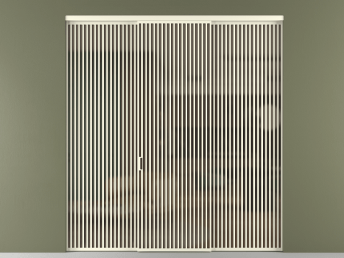 Перегородка Formato внутри проёма 3 створки АЛПР 040.06 Алюминий молочно-белый Сатинированное бронзовое стекло, триплекс Цена 25860 Br | Volhovec