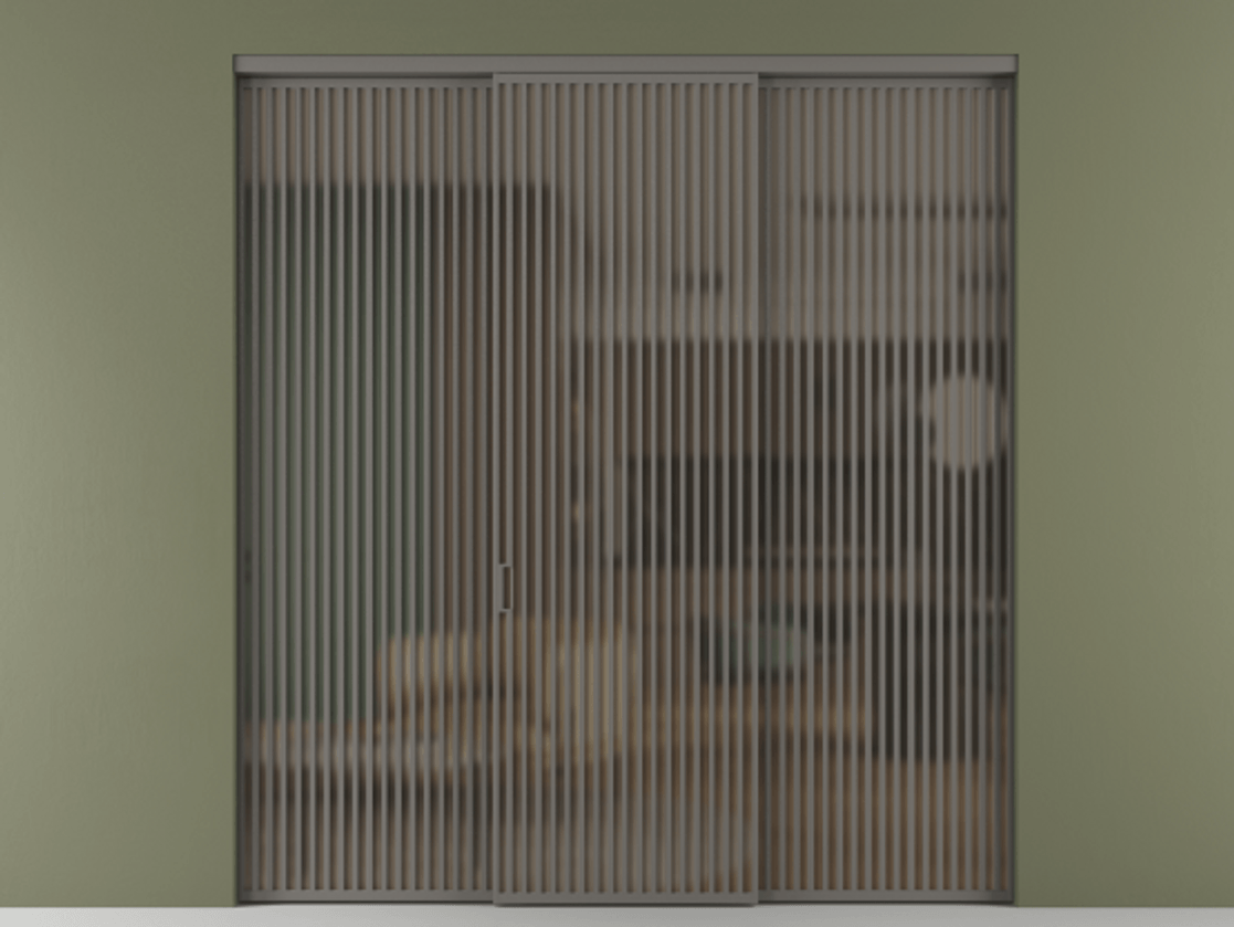 Перегородка Formato внутри проёма 3 створки АЛПР 040.06 Алюминий классический серый Сатинированное бронзовое стекло, триплекс Цена 25860 Br | Volhovec