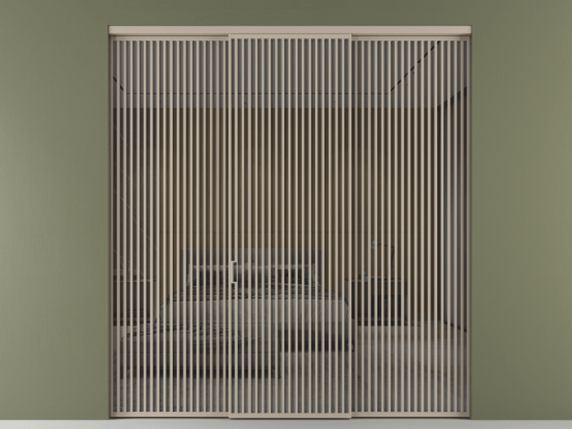 Перегородка Formato внутри проёма 3 створки АЛПР 040.06 Алюминий бисквитный Рефлективное серое стекло "Stopsol", калёное. Цена 32700 Br 1. Полотно 3 шт. (800/2100 мм)
2. Комплект установки раздвижной системы
3. Базовый комплект фурнитуры
4.Ручка RONDO. Фабрика дверей Волховец 8 (800) 551 43 19 Перегородка Formato внутри проёма 3 створки АЛПР 040.06 Алюминий бисквитный Рефлективное серое стекло "Stopsol", калёное Цена 32700 Br | Volhovec