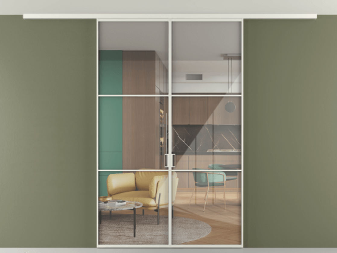 Перегородка Формато вдоль стены на потолок 2 створки АЛПР 040.03 Алюминий серый Рефлективное прозрачное стекло "Стопсол", калёное. Цена 11100 Br 1. Полотно 2 шт. (800/2100 мм)
2. Комплект установки раздвижной системы
3. Базовый комплект фурнитуры
4.Ручка Рондо. Фабрика дверей Волховец 8 (800) 551 43 19 Перегородка Формато вдоль стены на потолок 2 створки АЛПР 040.03 Алюминий серый Рефлективное прозрачное стекло "Стопсол", калёное Цена 11100 Br | Volhovec