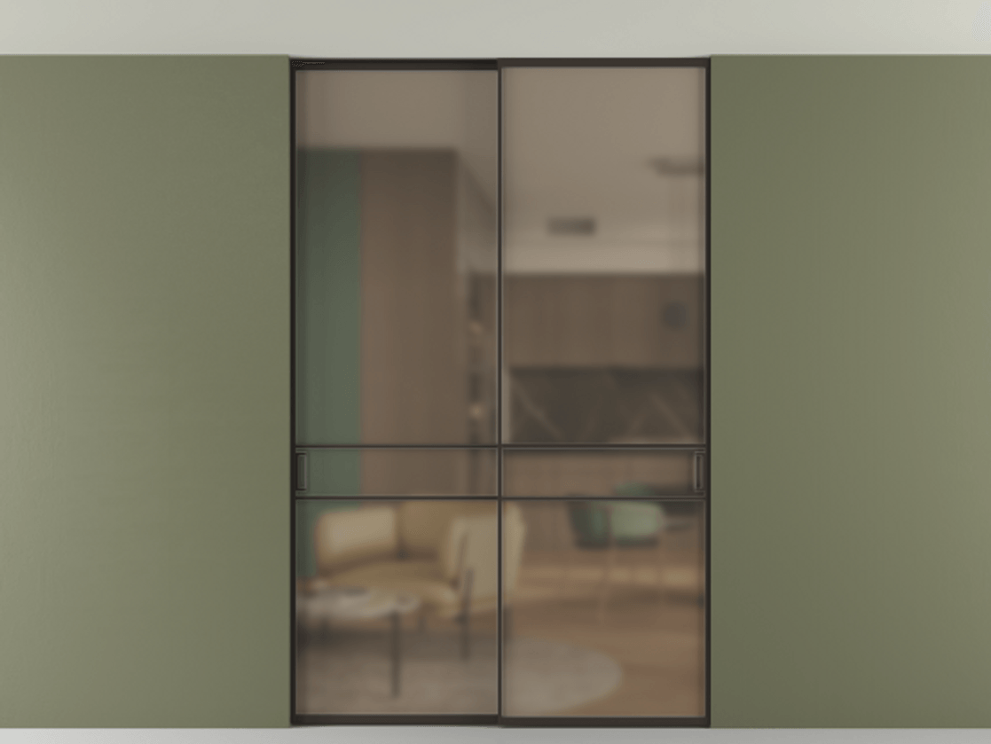 Перегородка Формато внутри проёма скрытое крепление в потолок 2 створки АЛПР 040.02 Алюминий антрацит Сатинированное бронзовое стекло, триплекс. Цена 13270 Br 1. Полотно 2 шт. (800/2100 мм)
2. Комплект установки раздвижной системы
3. Базовый комплект фурнитуры
4. Ручка Рондо. Фабрика дверей Волховец 8 (800) 551 43 19 Перегородка Формато внутри проёма скрытое крепление в потолок 2 створки АЛПР 040.02 Алюминий антрацит Сатинированное бронзовое стекло, триплекс Цена 13270 Br | Volhovec