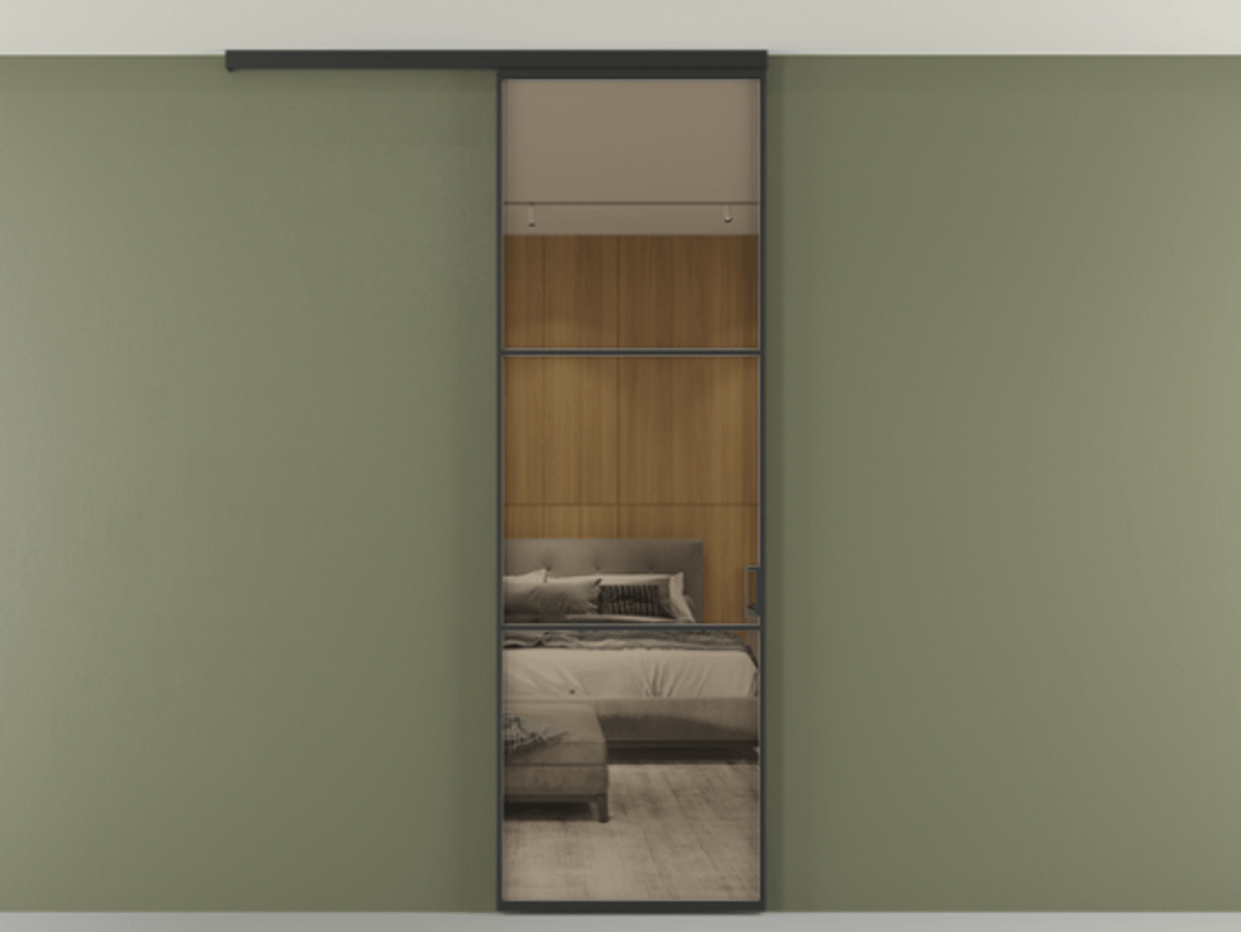 Перегородка Formato вдоль стены на потолок одностворчатая #VENDORCODE# #FURNISH# #GLASS# Цена #PRICE#  | Volhovec