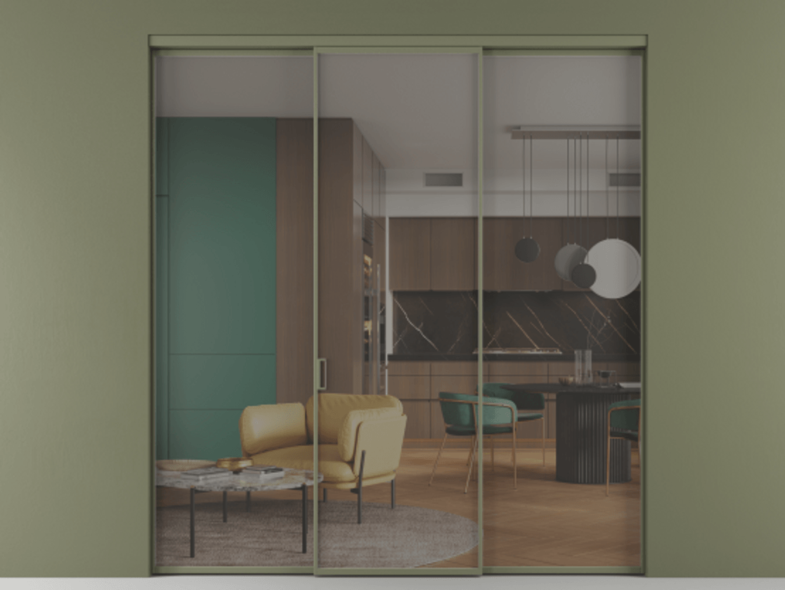 Перегородка Formato внутри проёма 3 створки АЛПР 040.01 Алюминий оливковый тёмный Прозрачное серое стекло, триплекс. Цена 12040 Br 1. Полотно 3 шт. (800/2100 мм)
2. Комплект установки раздвижной системы
3. Базовый комплект фурнитуры
4.Ручка RONDO. Фабрика дверей Волховец 8 (800) 551 43 19 Перегородка Formato внутри проёма 3 створки АЛПР 040.01 Алюминий оливковый тёмный Прозрачное серое стекло, триплекс Цена 12040 Br | Volhovec