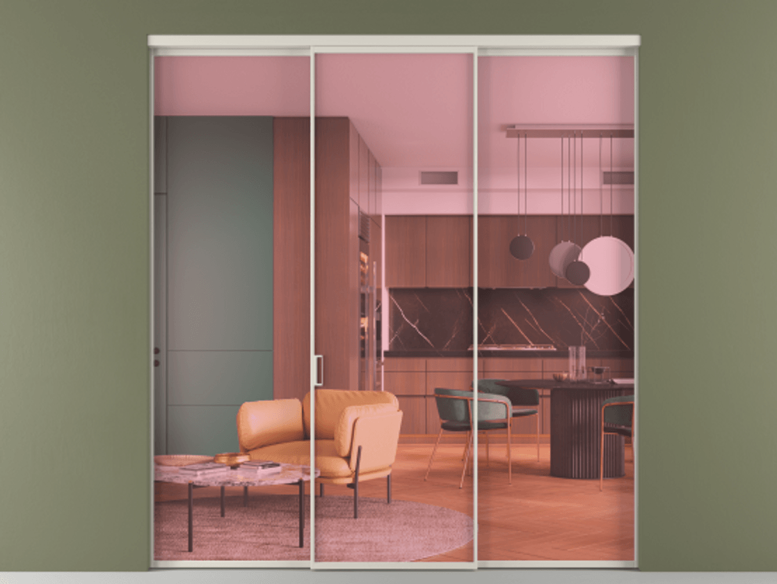 Перегородка Formato внутри проёма 3 створки АЛПР 040.01 Алюминий облачно-серый Прозрачное розовое стекло, триплекс. Цена 12600 Br 1. Полотно 3 шт. (800/2100 мм)
2. Комплект установки раздвижной системы
3. Базовый комплект фурнитуры
4.Ручка RONDO. Фабрика дверей Волховец 8 (800) 551 43 19 Перегородка Formato внутри проёма 3 створки АЛПР 040.01 Алюминий облачно-серый Прозрачное розовое стекло, триплекс Цена 12600 Br | Volhovec