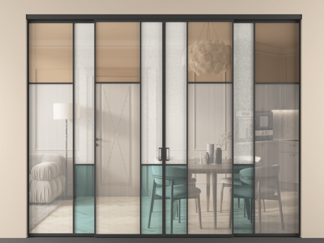 Перегородка Мозаик внутри проёма 4 створки АЛПР 041.11 Алюминий Черный Комбинация стекол Группы 1 и Группы 3. Скрытый короб ЧЕР Цена 24900 Br . Фабрика дверей Волховец 8 (800) 551 43 19 Перегородка Мозаик внутри проёма 4 створки АЛПР 041.11 Алюминий Черный Комбинация стекол Группы 1 и Группы 3 Цена 24900 Br | Volhovec