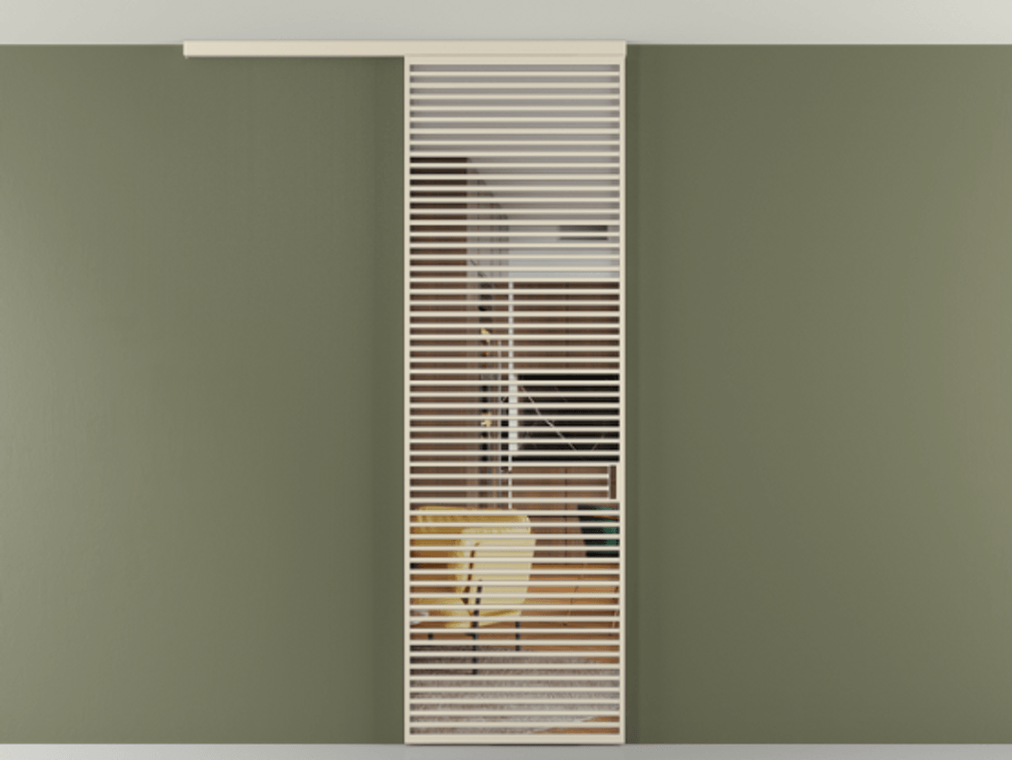 Перегородка Формато вдоль стены на потолок 1 створка АЛПР 040.07 Алюминий бежево-серый Прозрачное стекло "Кристал Вижн", калёное Цена 12470 Br | Volhovec