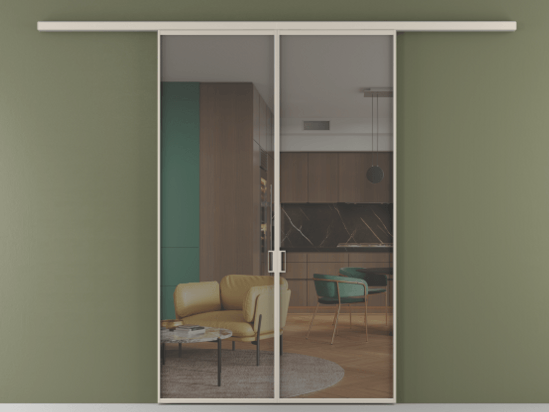 Перегородка Formato вдоль стены 2 створки АЛПР 040.01 Алюминий светло-бежевый Прозрачное серое стекло, триплекс. Цена 11880 Br 1. Полотно 2 шт. (800/2100 мм)
2. Комплект установки раздвижной системы
3. Базовый комплект фурнитуры
4.Ручка RONDO
. Фабрика дверей Волховец 8 (800) 551 43 19 Перегородка Formato вдоль стены 2 створки АЛПР 040.01 Алюминий светло-бежевый Прозрачное серое стекло, триплекс Цена 11880 Br | Volhovec